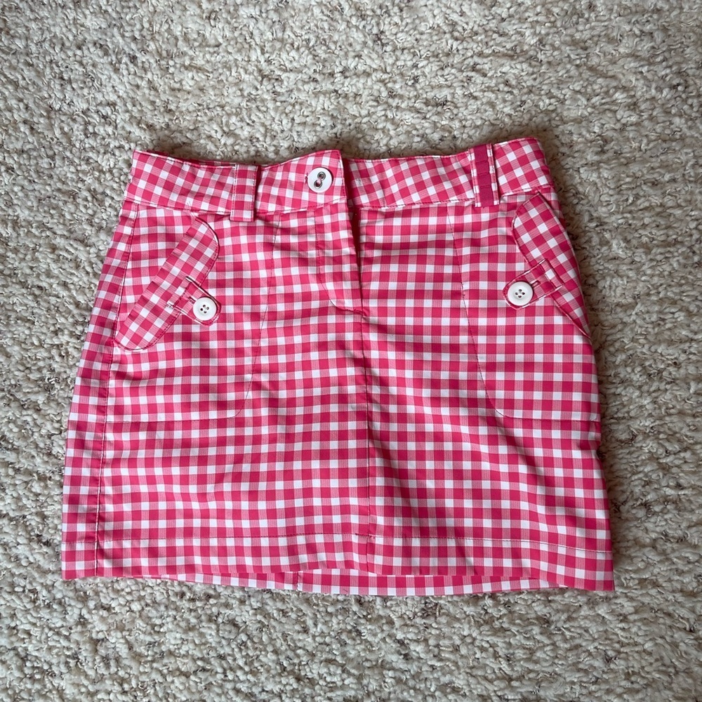 Nike Pink and White Gingham Girls' Skirt